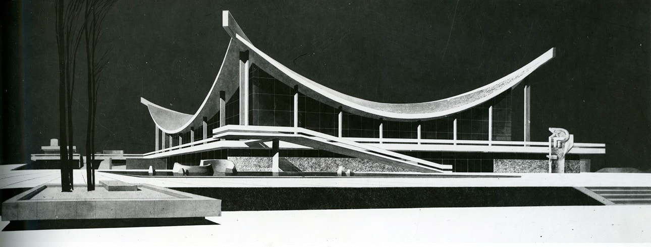 Макет Дома мебели, 1970 год. Изображение: Благотворительный фонд развития архитектуры имени Н. Чмутиной Kievarch_6_1