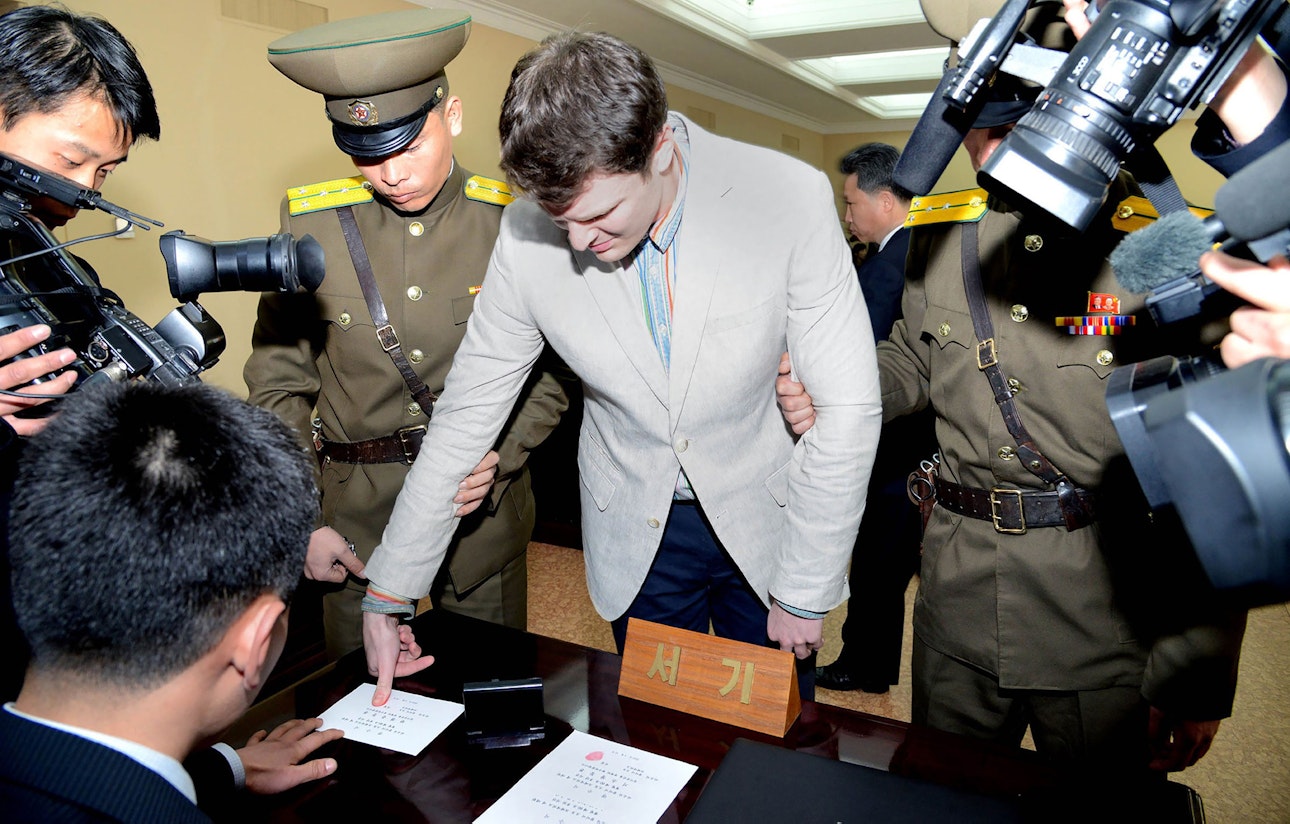 Отто в день суда, 16 марта 2016 года. Фото: KCNA / AFP / East News Otto-Warmbier_02